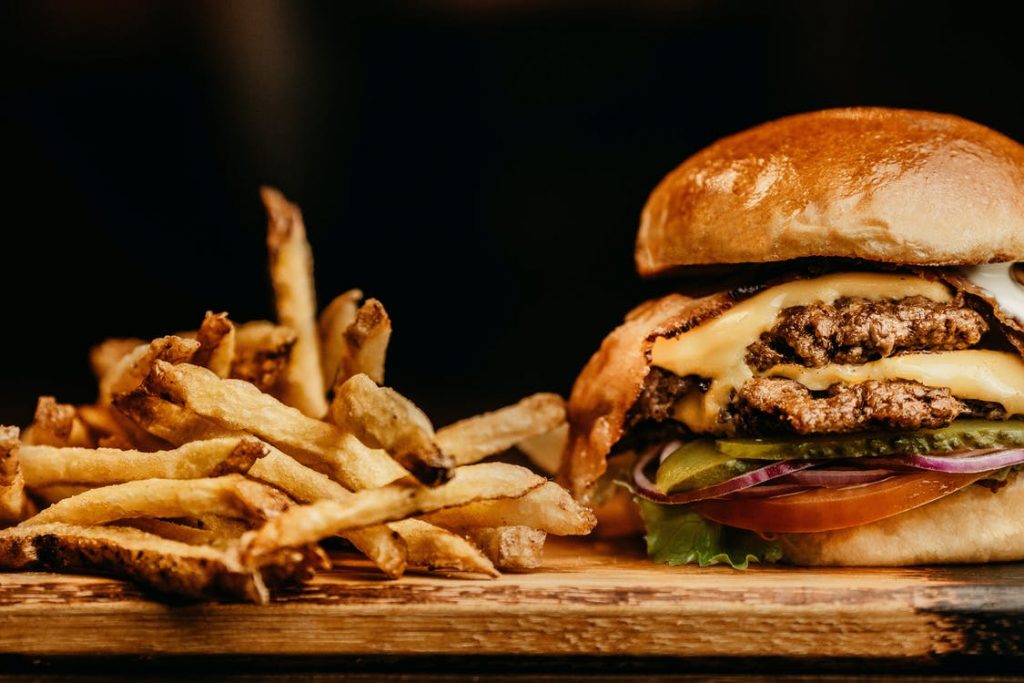 Image of Hamburger and Fries Photo