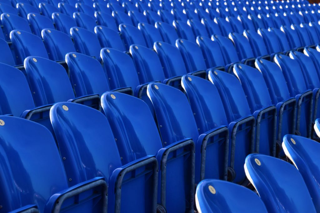 Image of Vacant Blue Chairs With No People