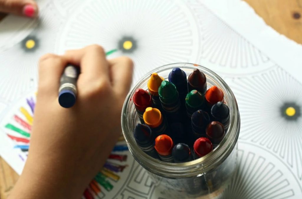 Image of Coloring Art With Crayons