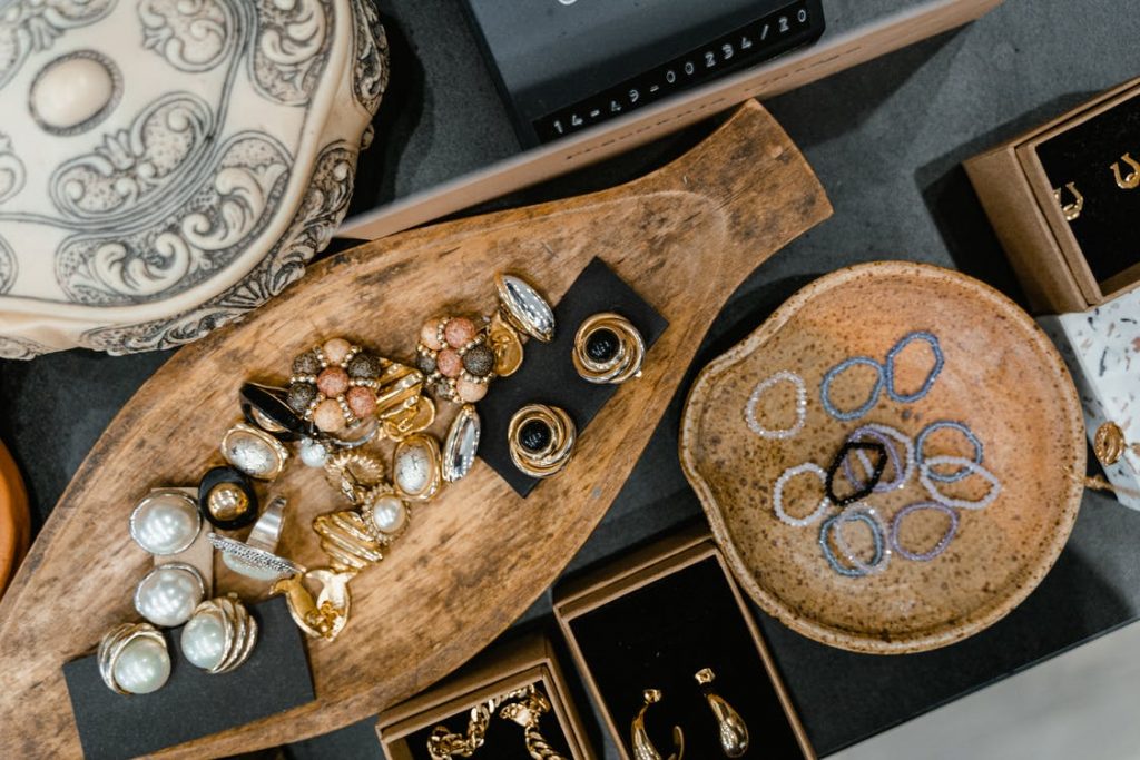 Image of Jewelries on a Wooden Tray