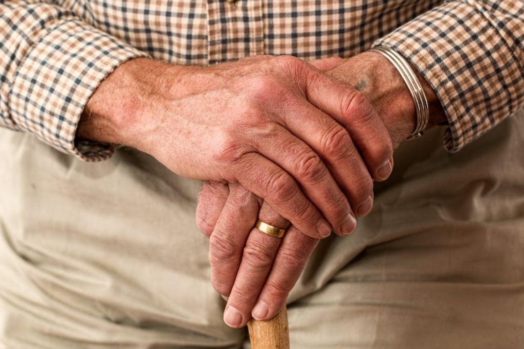 Image of old man's hand