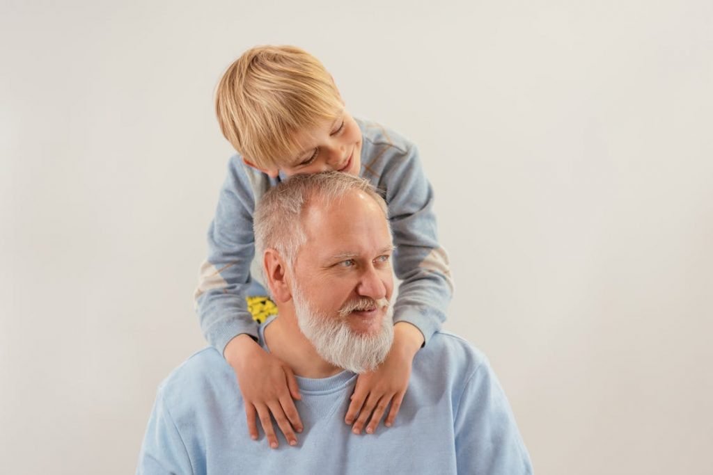 Image of a old man and a child