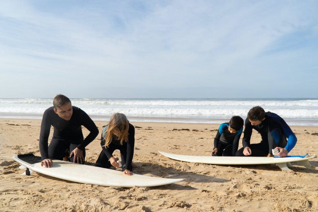 Image of teaching surfing